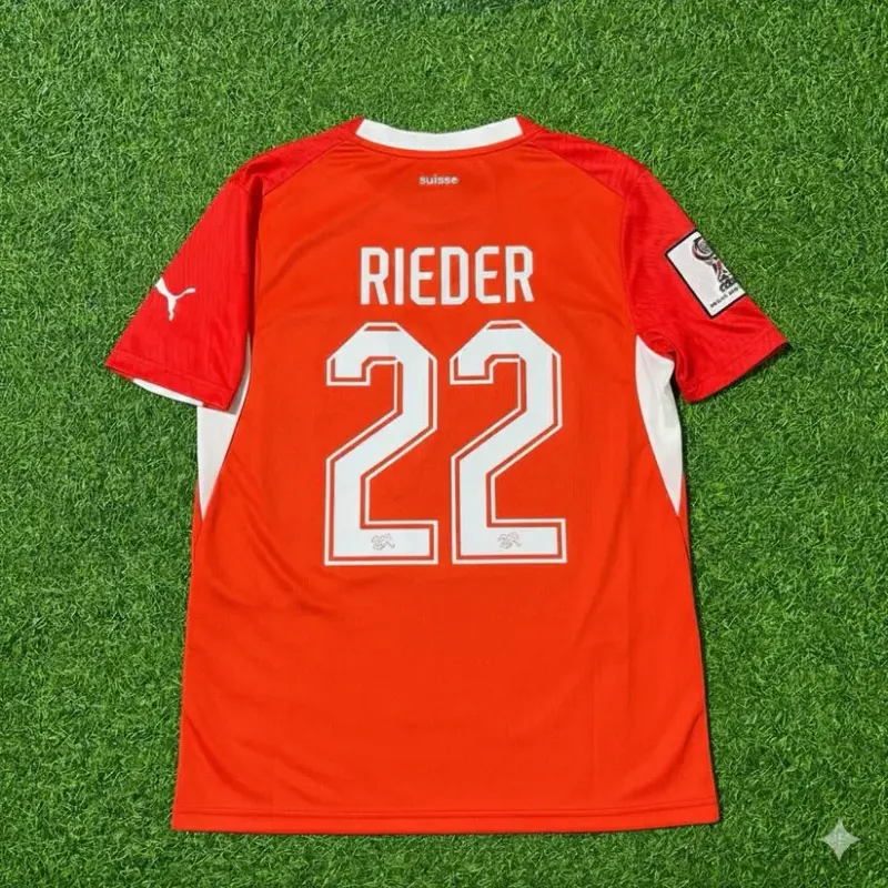 2026 WORLD CUP FABIAN RIEDER TEAM SWITZERLAND RED JERSEY