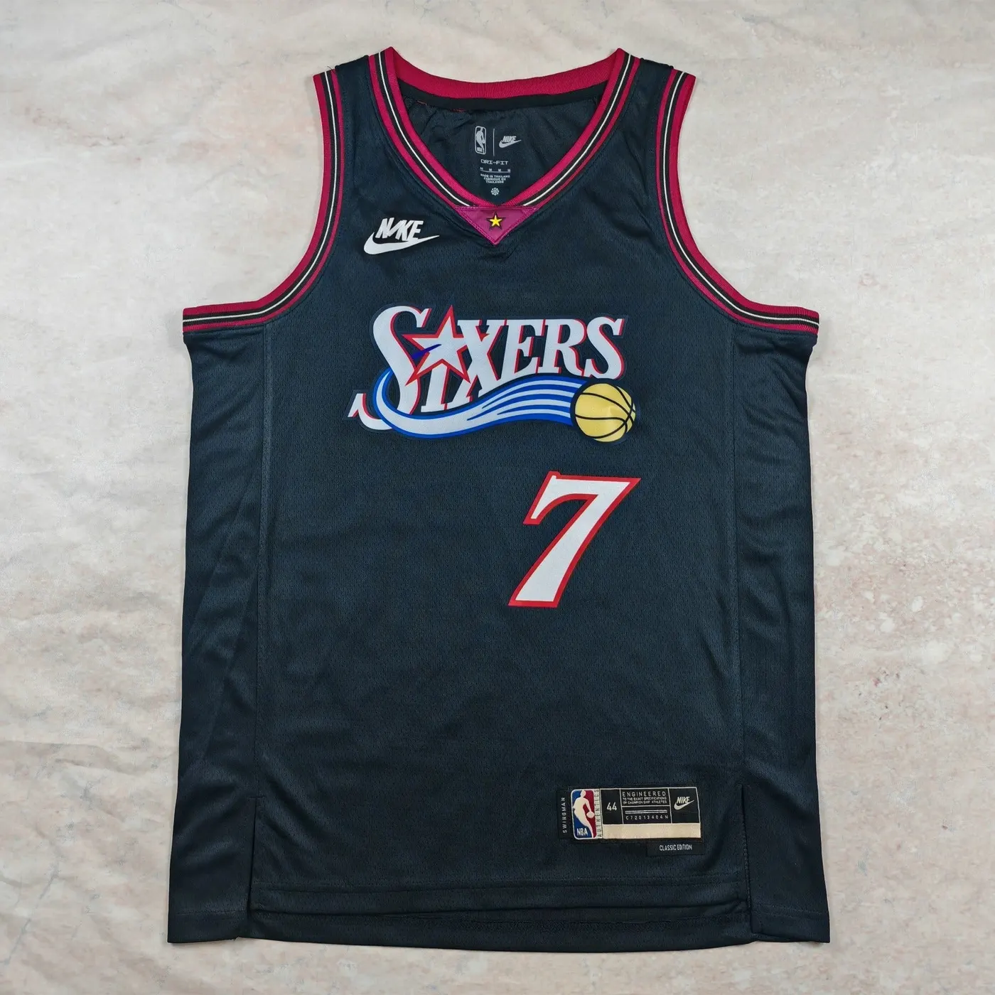 PHILADELPHIA 76ERS JAYLEN BROWN BLACK JERSEY
