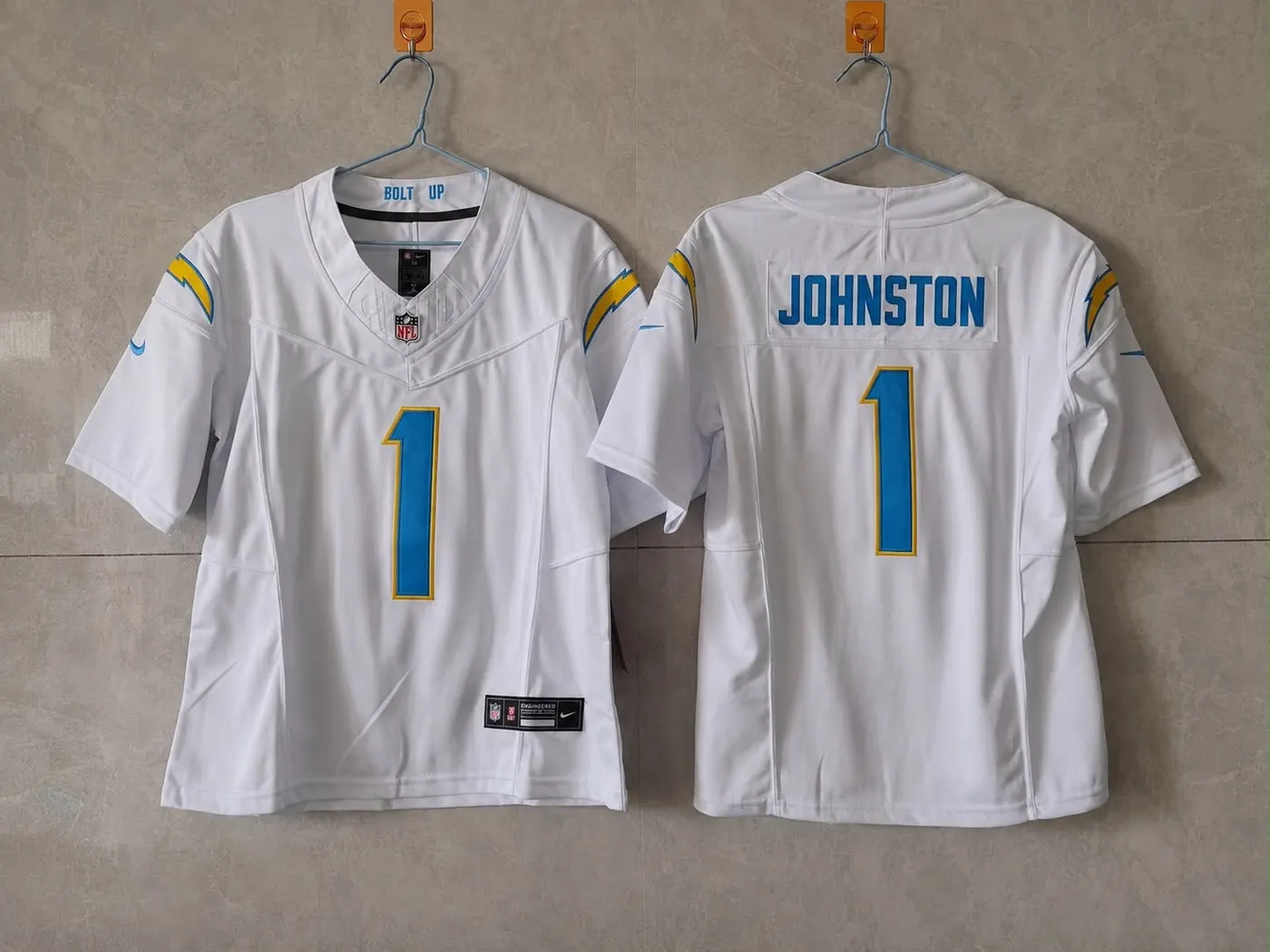 LOS ANGELES CHARGERS QUENTIN JOHNSTON WHITE JERSEY
