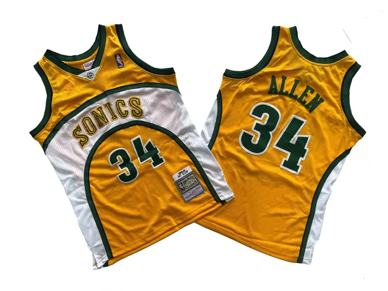 SEATTLE SUPERSONICS RAY ALLEN YELLOW JERSEY