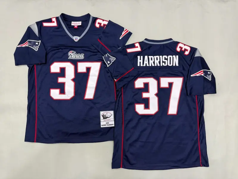 NEW ENGLAND PATRIOTS RODNEY HARRISON BLUE VINTAGE JERSEY
