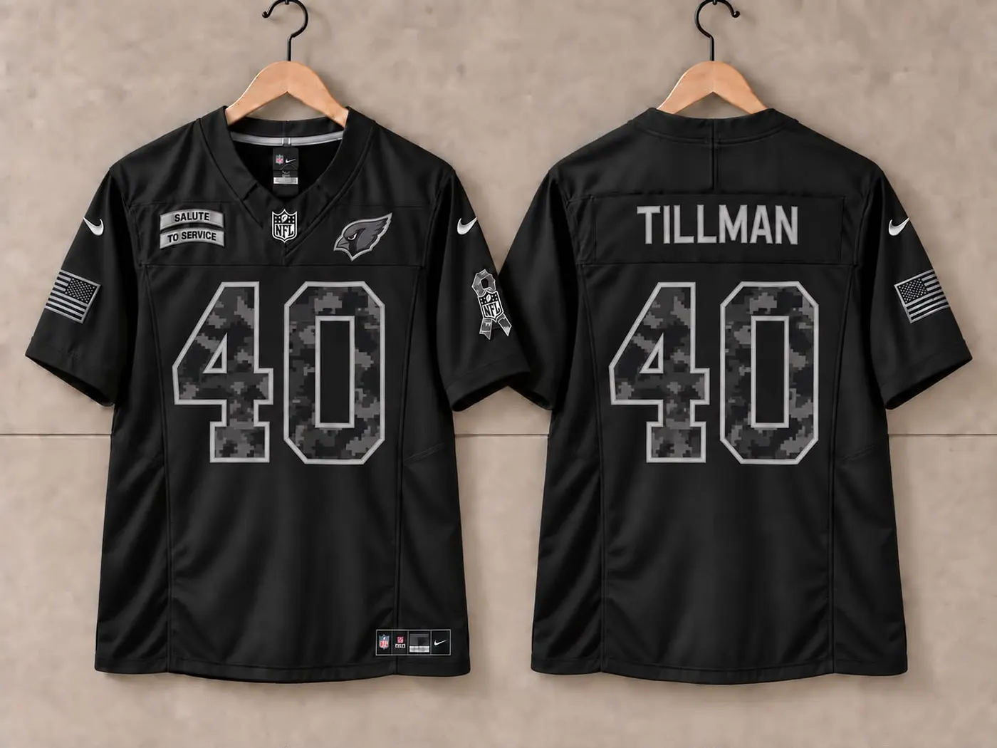 ARIZONA CARDINALS PAT TILLMAN BLACK SALUTE TO SERVICE JERSEY