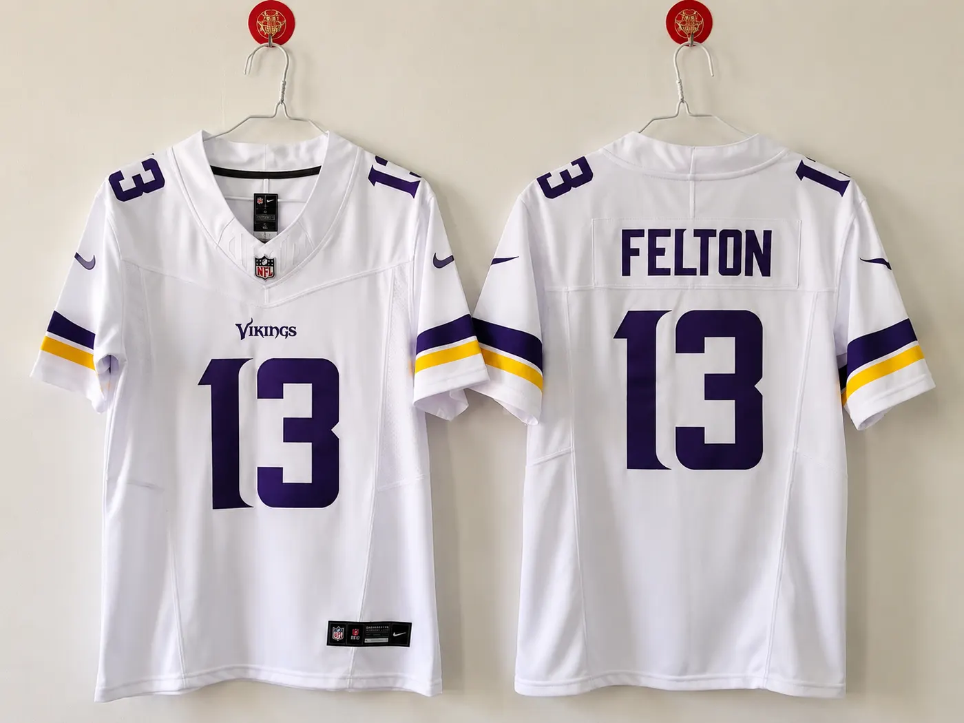 MINNESOTA VIKINGS TAI FELTON WHITE JERSEY