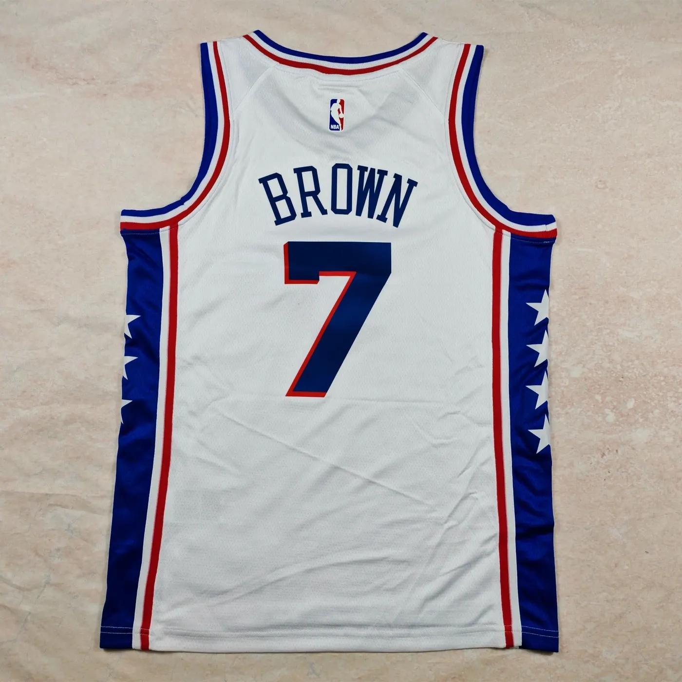 PHILADELPHIA 76ERS JAYLEN BROWN WHITE JERSEY