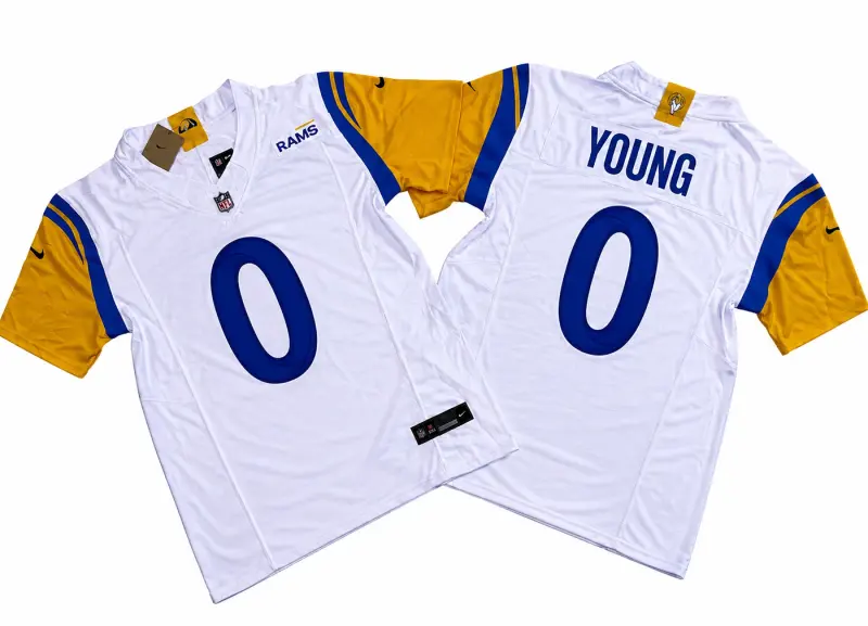 LOS ANGELES RAMS BYRON YOUNG WHITE JERSEY