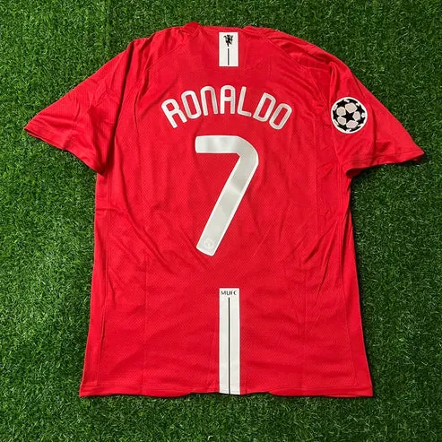 Cristiano Ronaldo Manchester United Champions League Final Moscow 2008 Retro Red Jersey