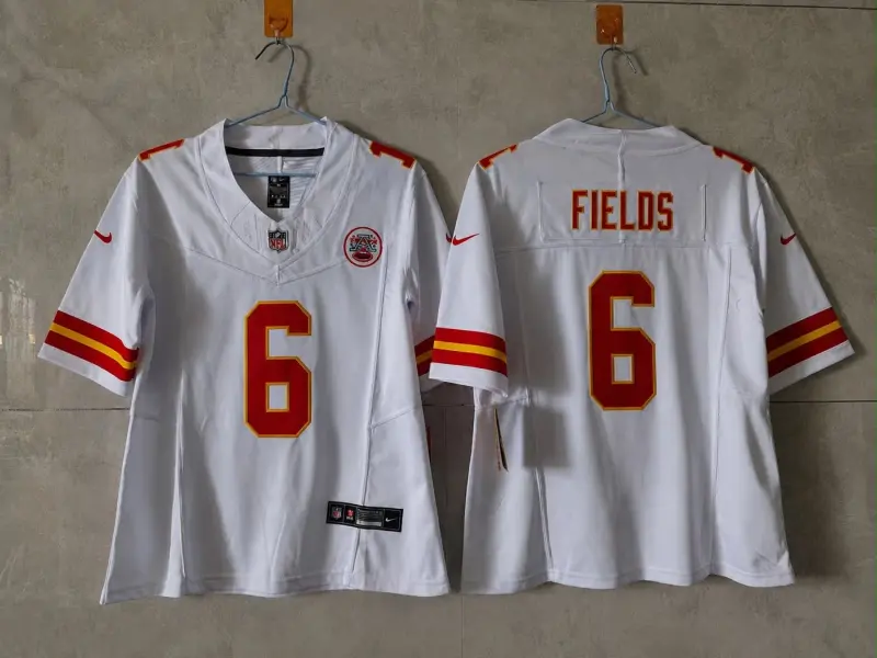 KANSAS CITY CHIEFS JUSTIN FIELDS WHITE JERSEY