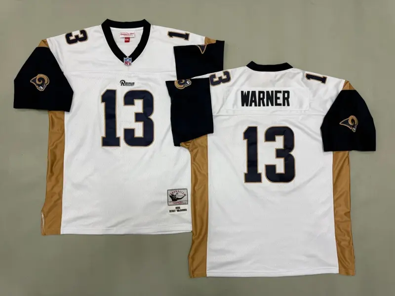 ST. LOUIS RAMS KURT WARNER WHITE VINTAGE JERSEY