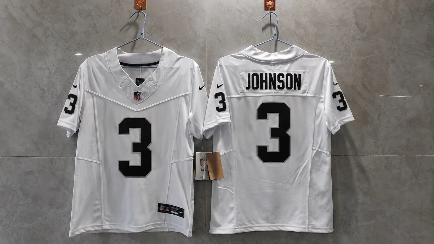 LAS VEGAS RAIDERS TARON JOHNSON RETRO JERSEY