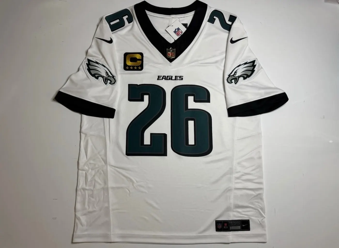 PHILADELPHIA EAGLES SAQUON BARKLEY WHITE JERSEY