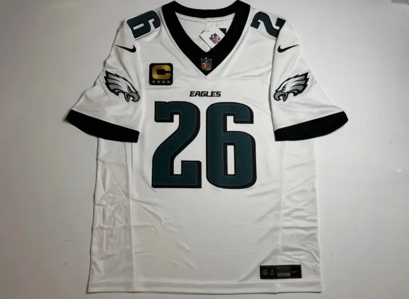 PHILADELPHIA EAGLES SAQUON BARKLEY WHITE JERSEY