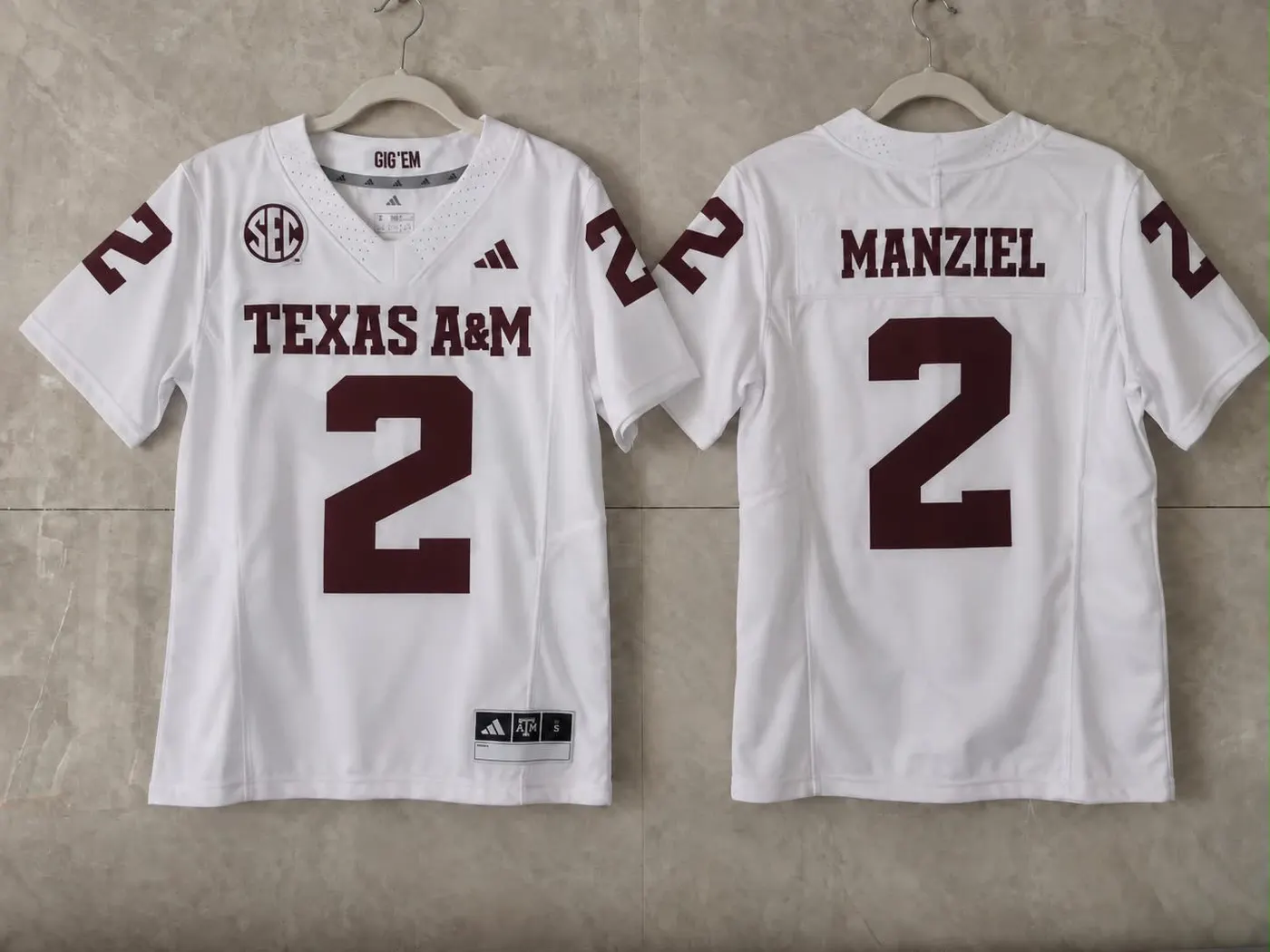TEXAS A&M AGGIES JOHNNY MANZIEL WHITE JERSEY