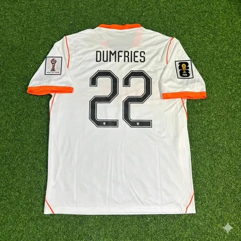 2026 WORLD CUP DENZEL DUMFRIES TEAM NETHERLANDS WHITE JERSEY