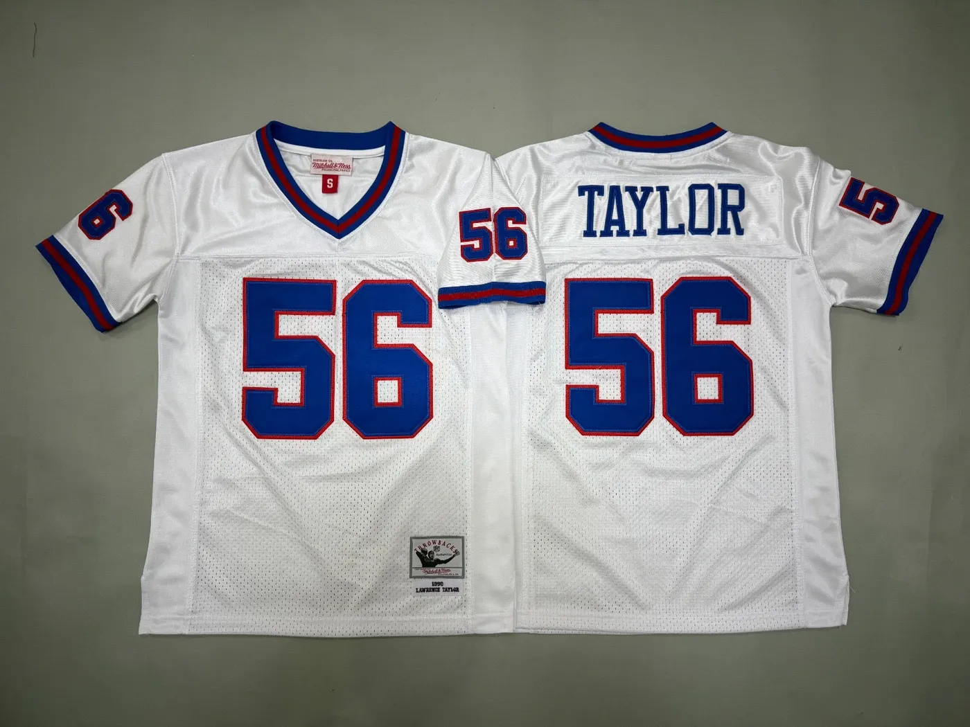 NEW YORK GIANTS LAWRENCE TAYLOR WHITE VINTAGE JERSEY