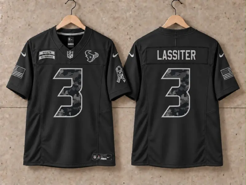 HOUSTON TEXANS KAMARI LASSITER BLACK SALUTE TO SERVICE JERSEY