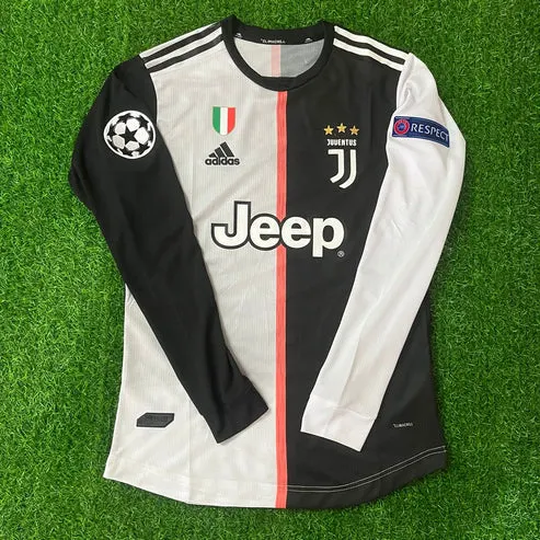 Cristiano Ronaldo 7- Juventus Long Sleeve 2019 2020 Retro White Black Jersey