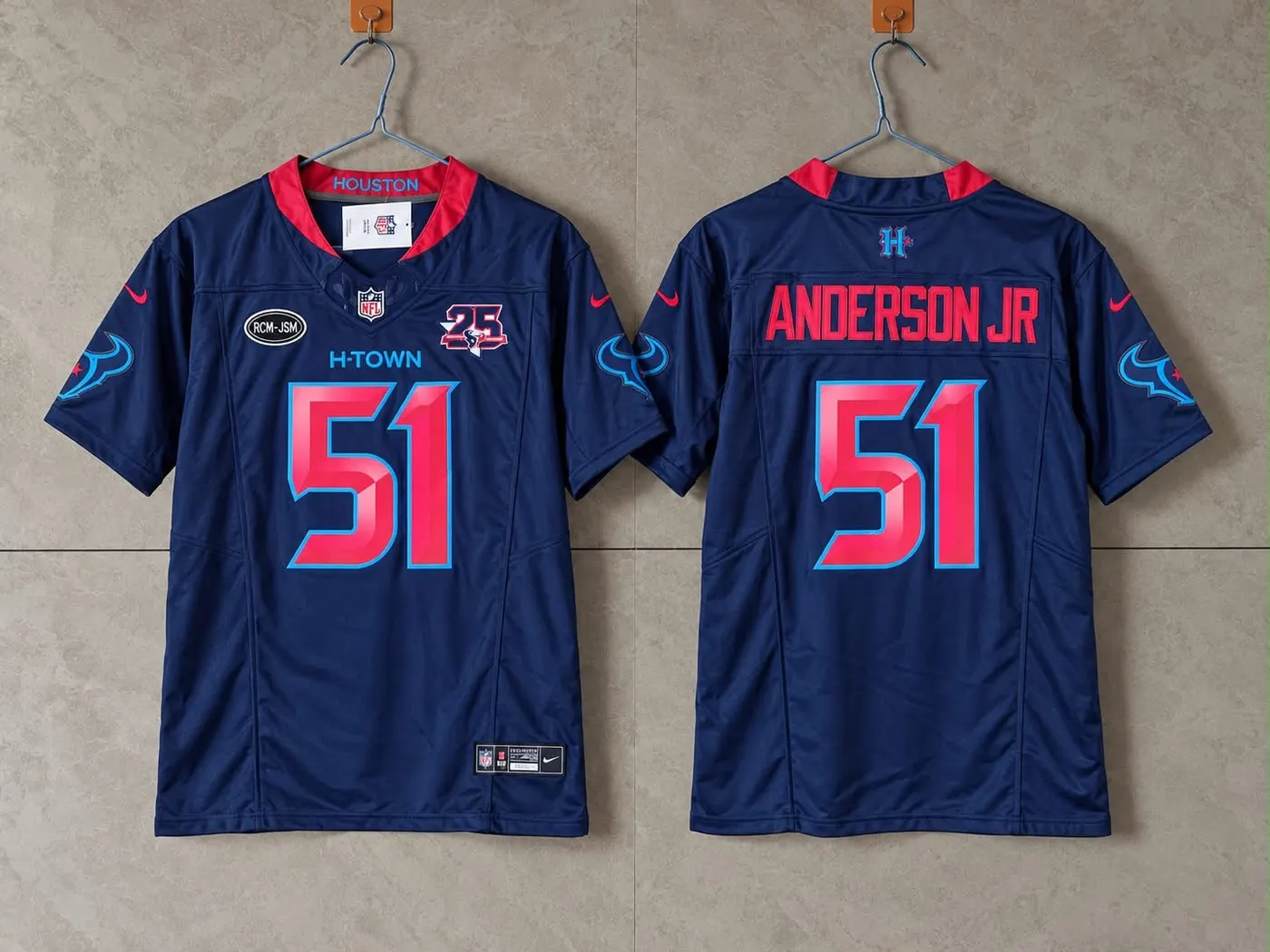 HOUSTON TEXANS WLL ANDERSON JR ALTERNATE 25 YEAR ANNIVERSARY JERSEY