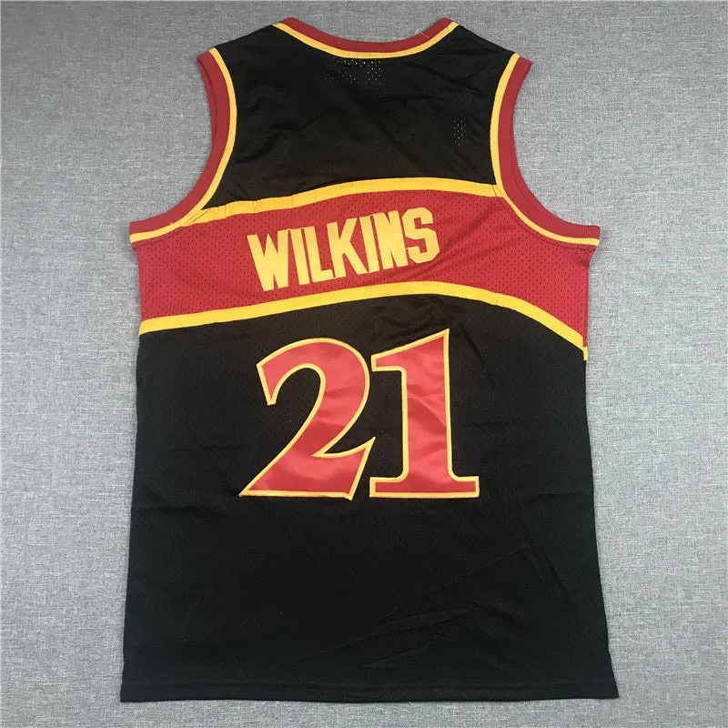 ATLANTA HAWKS DOMINIQUE WILKINS BLACK VINTAGE JERSEY