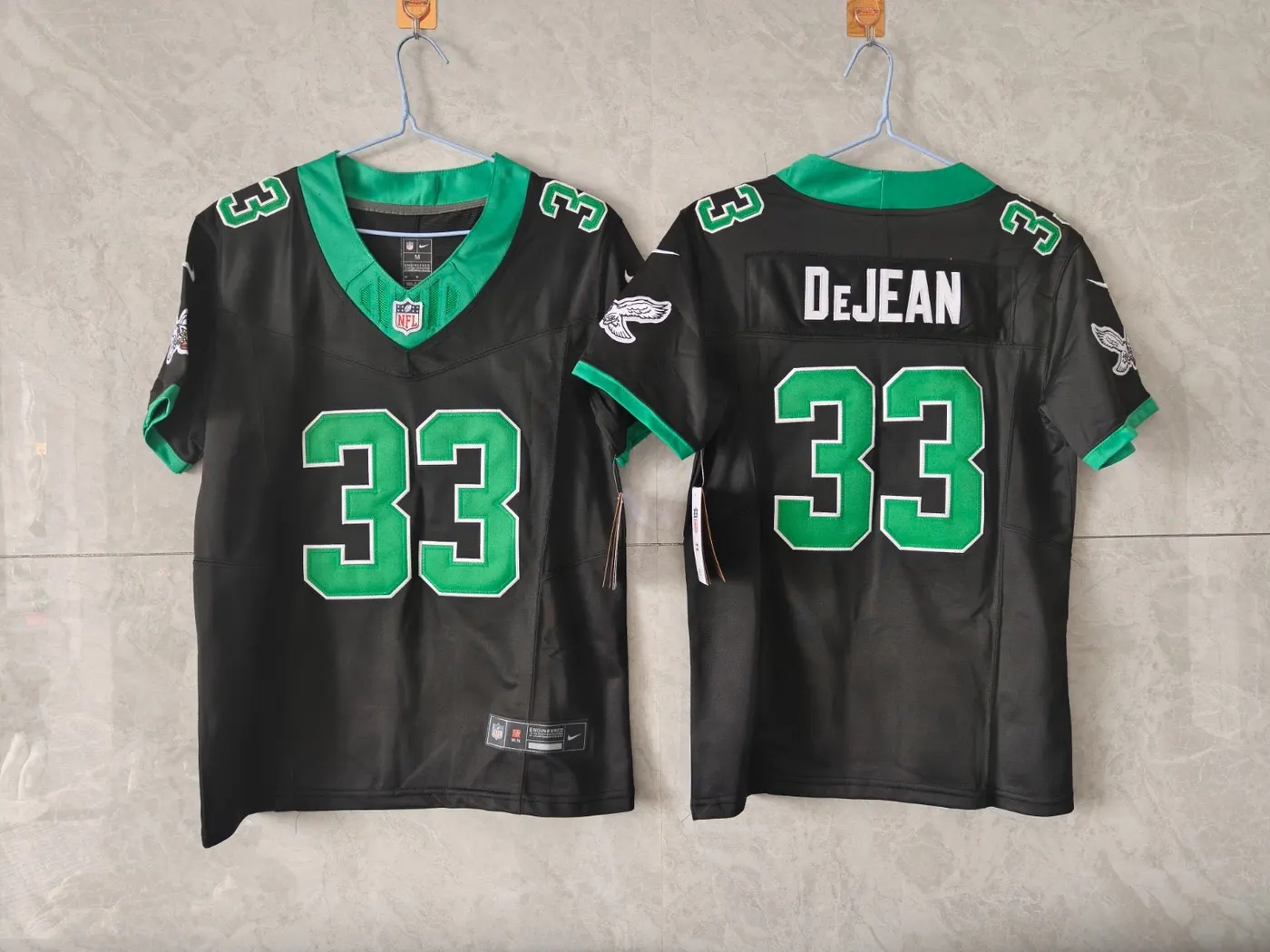 PHILADELPHIA EAGLES COOPER DEJEAN KELLY GREEN AND BLACK JERSEY