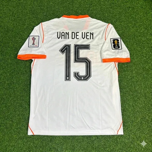 2026 WORLD CUP MICKY VAN DE VEN TEAM NETHERLANDS WHITE JERSEY