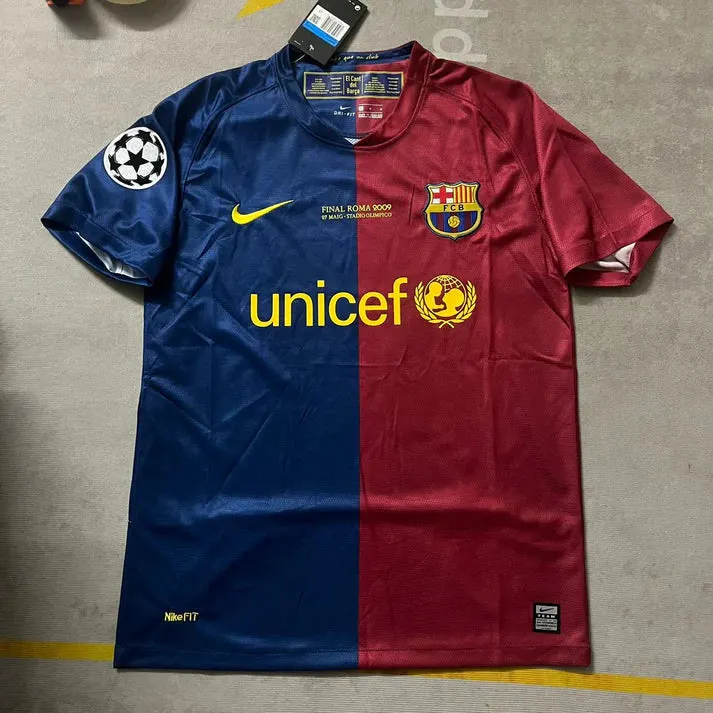 Lionel Messi Barcelona 2009 Roma Final Retro Jersey