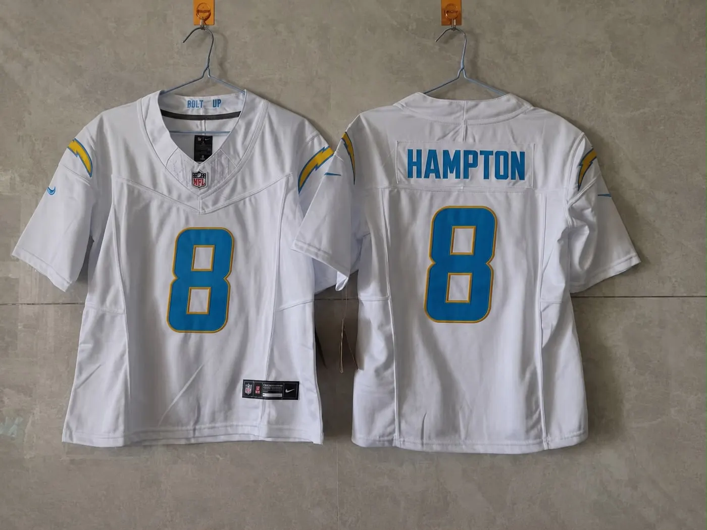 LOS ANGELES CHARGERS OMARION HAMPTON WHITE JERSEY