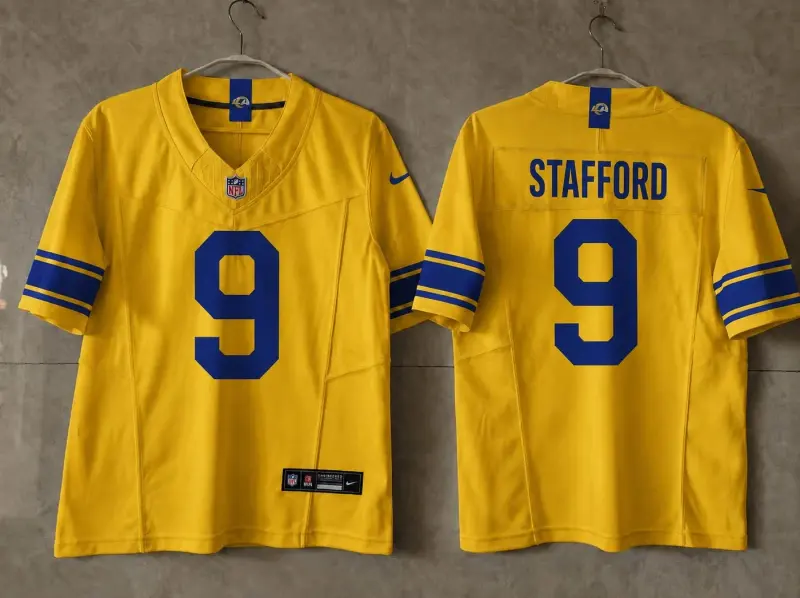 LOS ANGELES RAMS MATTHEW STAFFORD YELLOW JERSEY