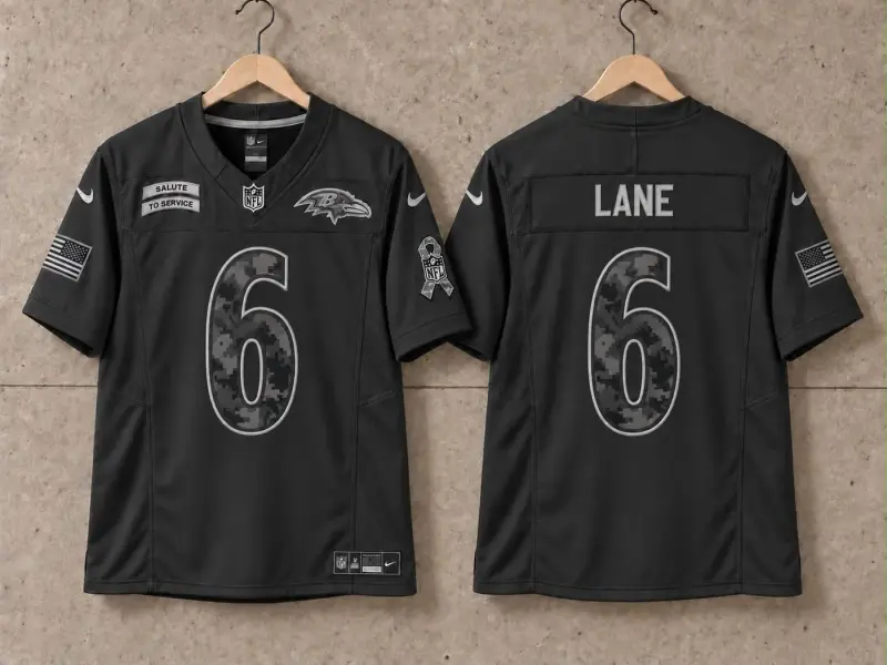 BALTIMORE RAVENS JAKOBI LANE BLACK SALUTE TO SERVICE JERSEY