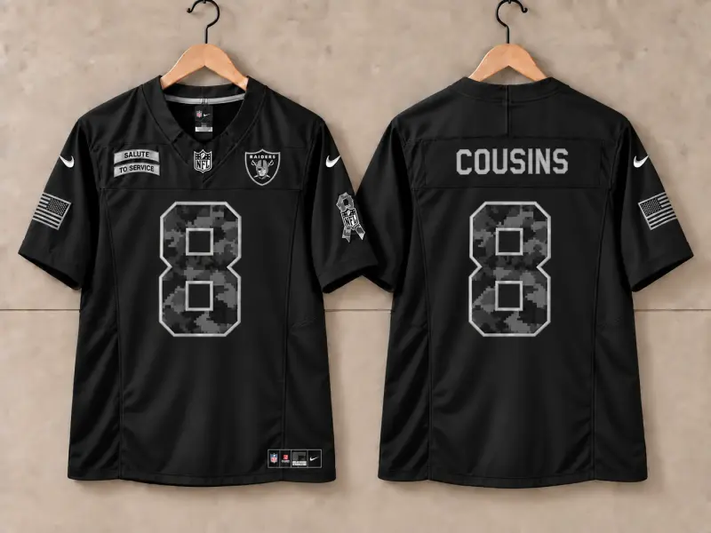 LAS VEGAS RAIDERS KIRK COUSINS BLACK SALUTE TO SERVICE JERSEY