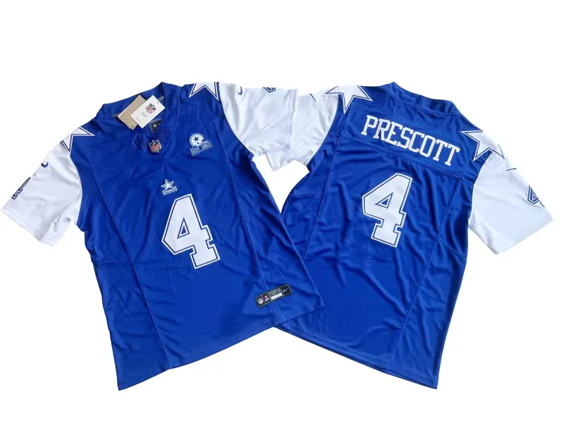 DALLAS COWBOYS DAK PRESCOTT BLUE JERSEY
