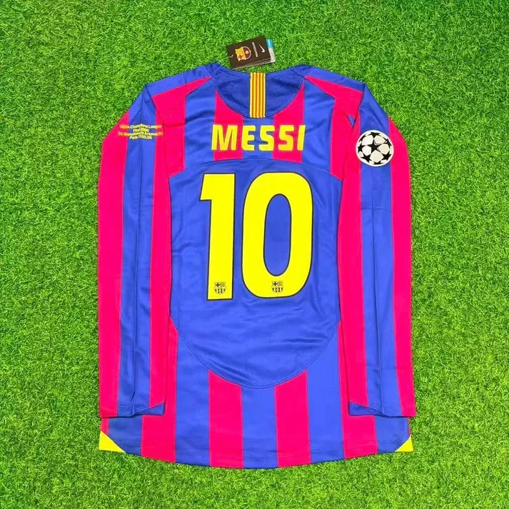 Lionel Messi Barcelona Retro Long Sleeve Football Jersey