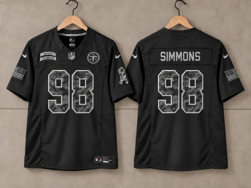 TENNESSEE TITANS JEFFREY SIMMONS BLACK SALUTE TO SERVICE JERSEY