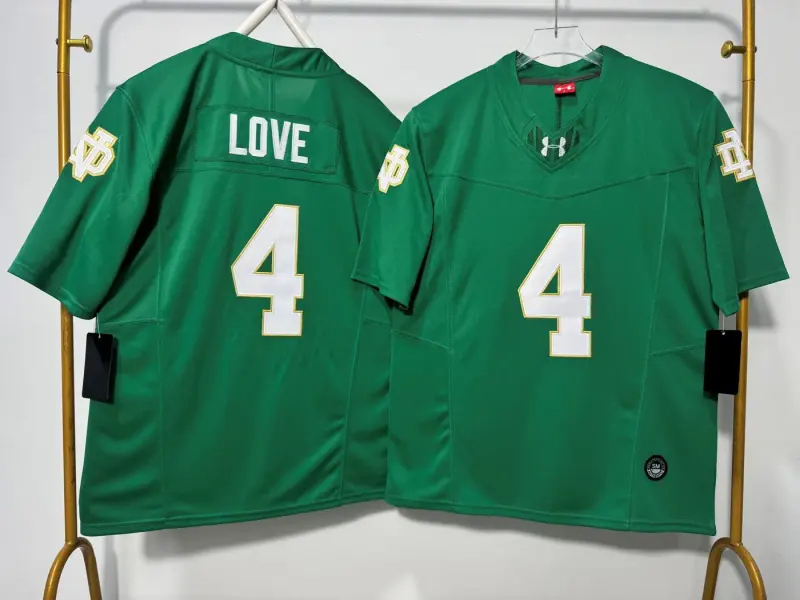 NOTRE DAME FIGHTING IRISH JEREMIYAH LOVE GREEN JERSEY