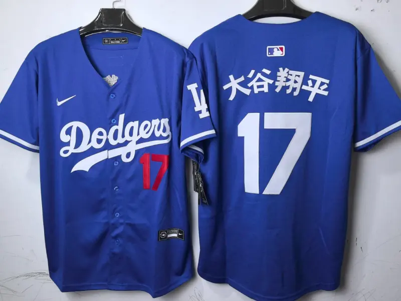 Los Angeles Dodgers Shohei Ohtani blue Japanese jersey