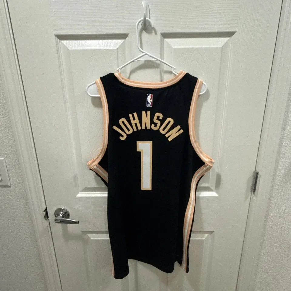 ATLANTA HAWKS JALEN JOHNSON BLACK PEACHTREE JERSEY