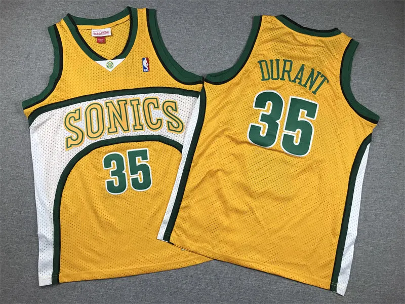 SEATTLE SUPERSONICS KEVIN DURANT YELLOW JERSEY