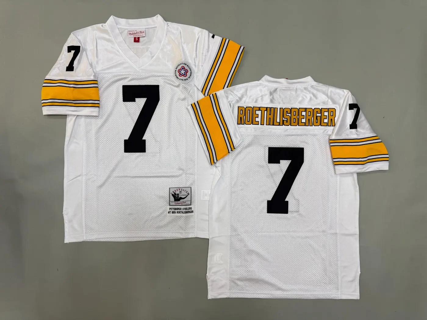 PITTSBURGH STEELERS BEN ROETHLISBERGER WHITE VINTAGE JERSEY