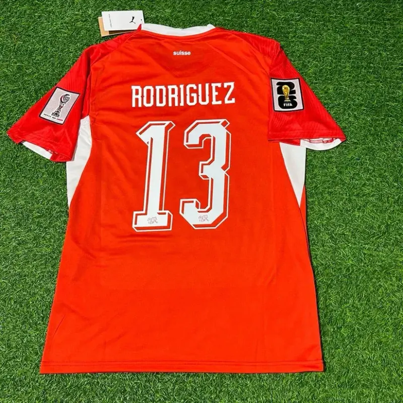 2026 WORLD CUP RICARDO RODRIGUEZ TEAM SWITZERLAND RED JERSEY
