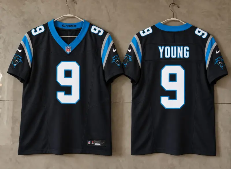 CAROLINA PANTHERS BRYCE YOUNG BLACK JERSEY