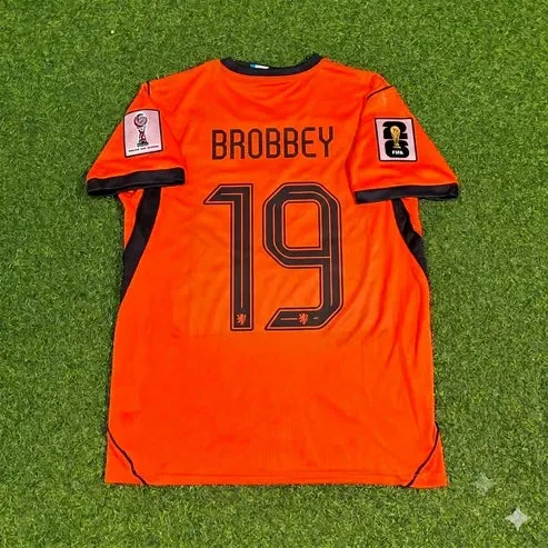 2026 WORLD CUP BRIAN BROBBEY TEAM NETHERLANDS ORANGE JERSEY