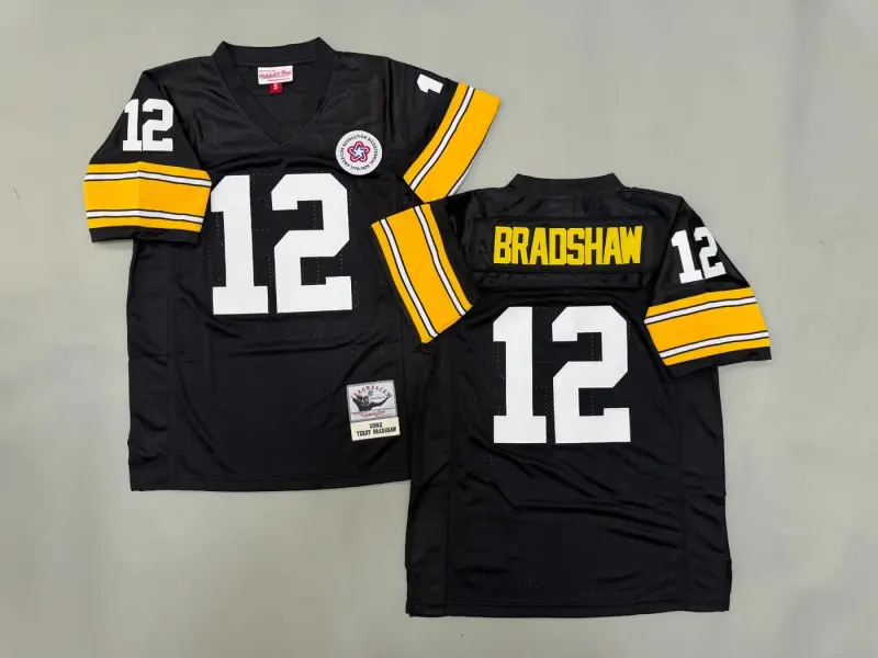 PITTSBURGH STEELERS TERRY BRADSHAW BLACK VINTAGE JERSEY