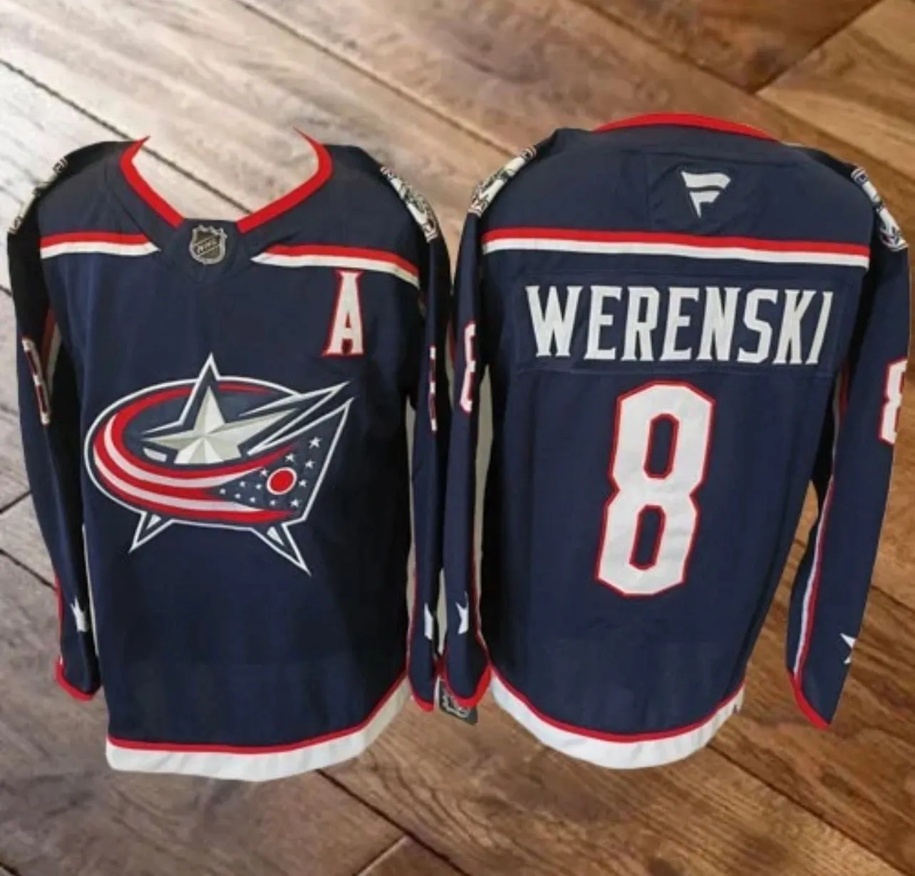COLUMBUS BLUE JACKETS ZACHARY WERENSKI BLUE JERSEY