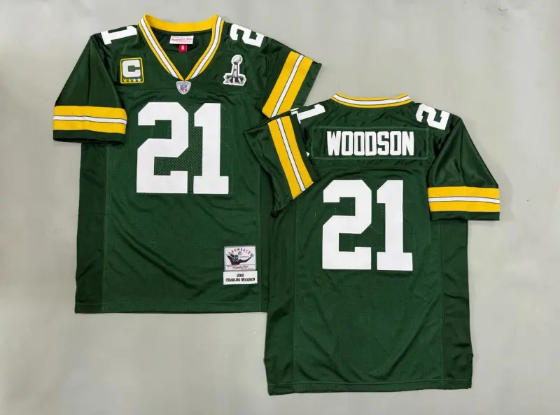 GREEN BAY PACKERS CHARLES WOODSON GREEN VINTAGE JERSEY