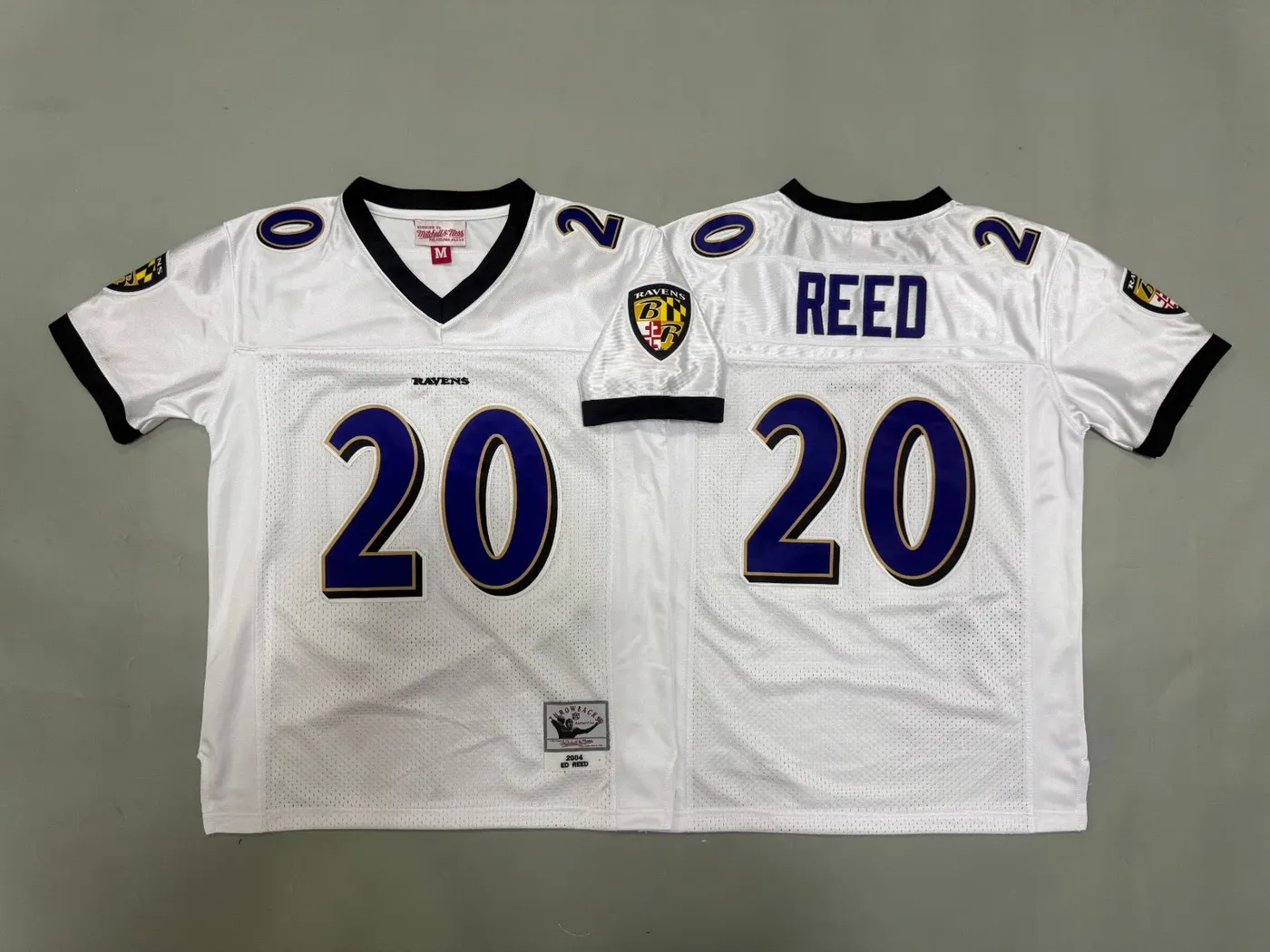 BALTIMORE RAVENS ED REED WHITE VINTAGE JERSEY
