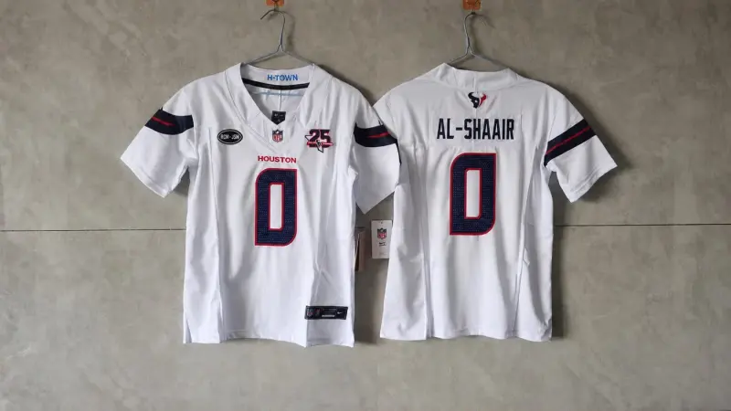HOUSTON TEXANS AZEEZ AL-SHAAIR WHITE 25 YEAR ANNIVERSARY JERSEY