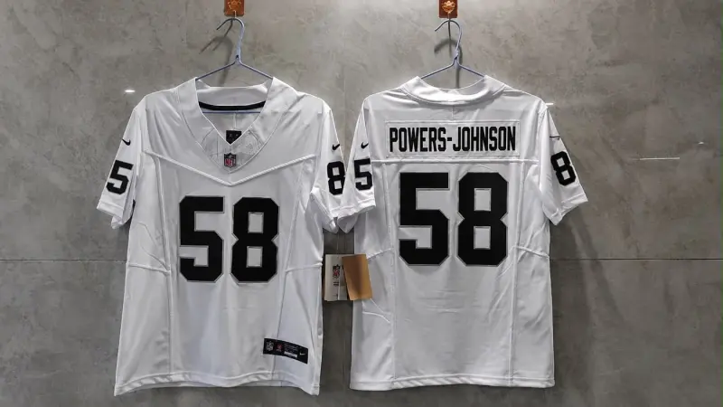 LAS VEGAS RAIDERS JACKSON POWERS-JOHNSON WHITE JERSEY