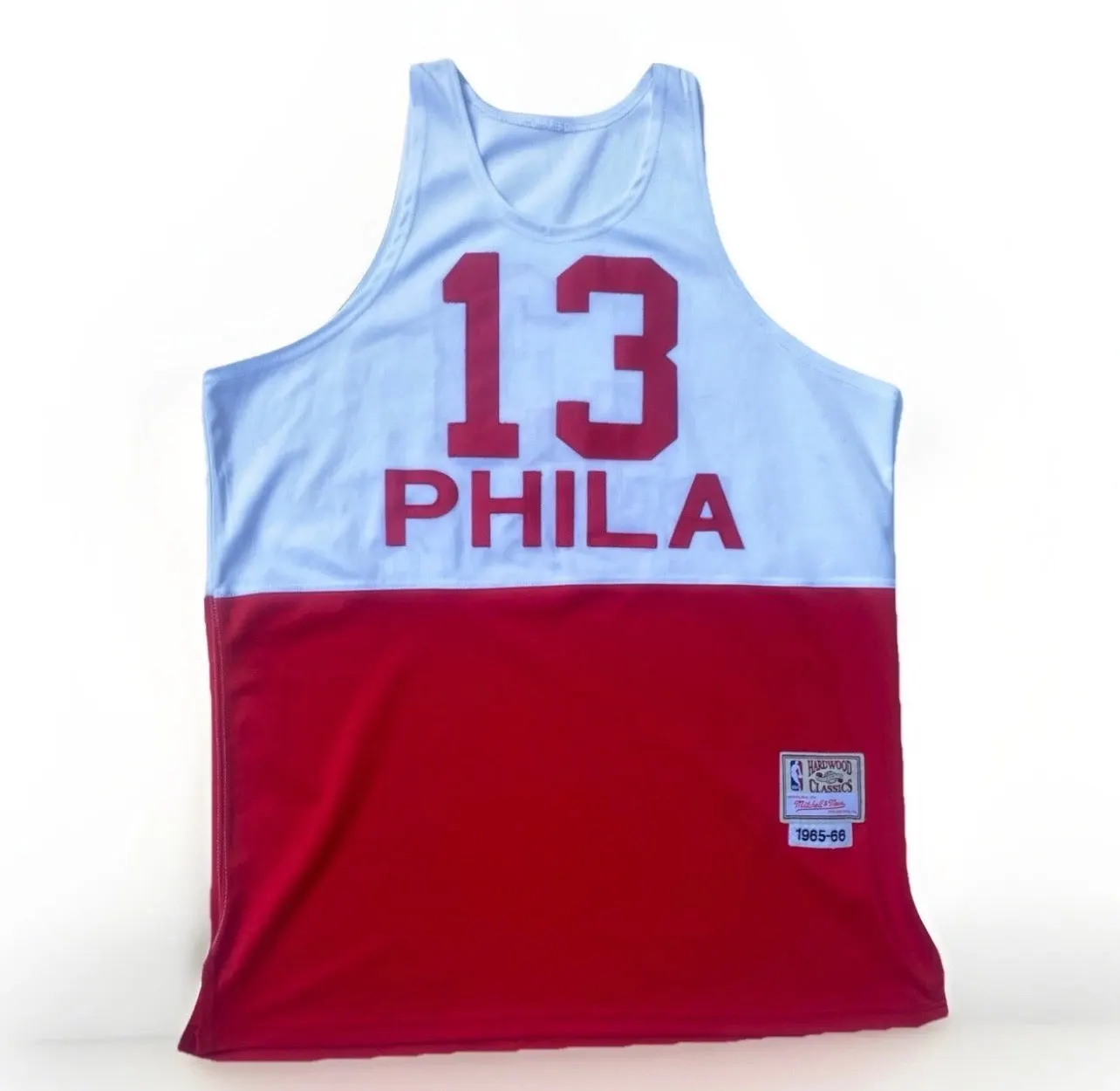 Philadelphia 76ers Wilt Chamberlain White Vintage Jersey