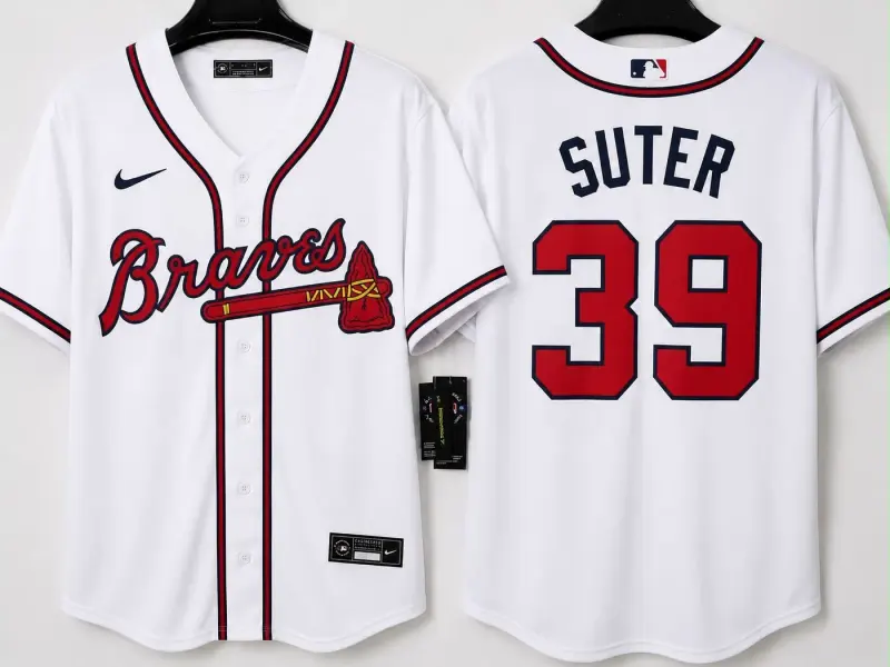 ATLANTA BRAVES BRENT SUTER WHITE JERSEY