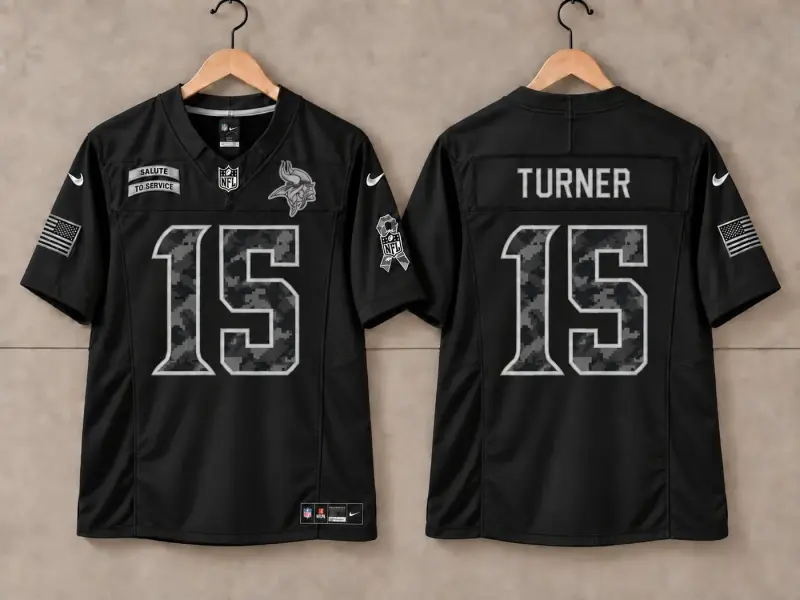 MINNESOTA VIKINGS DALLAS TURNER BLACK SALUTE TO SERVICE JERSEY