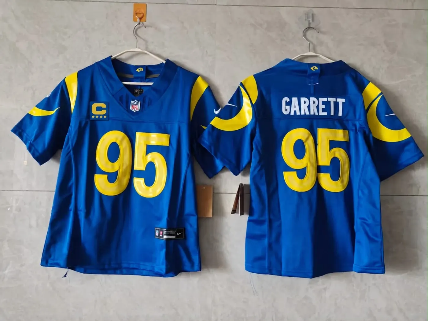 LOS ANGELES RAMS MYLES GARRETT BLUE CAPTAIN JERSEY